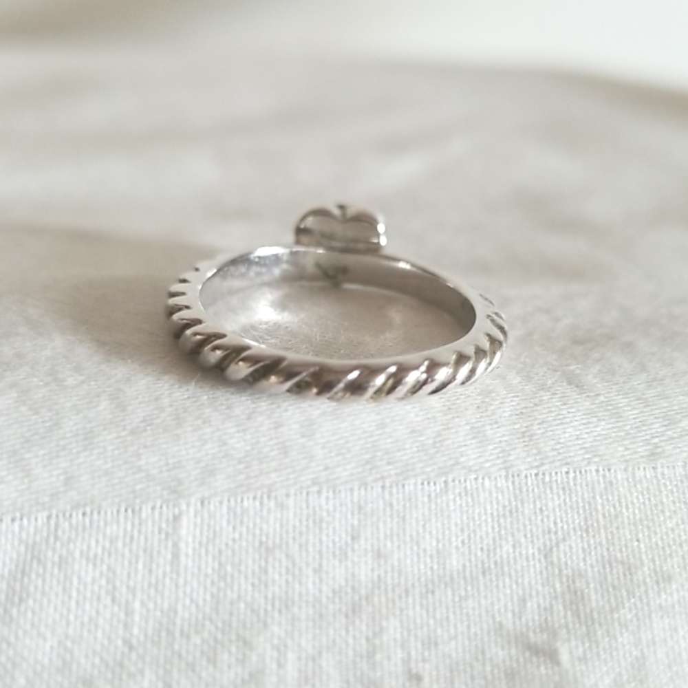 Premier Designs Silver Rope Rhinestone Heart Ring - Picture 3 of 5